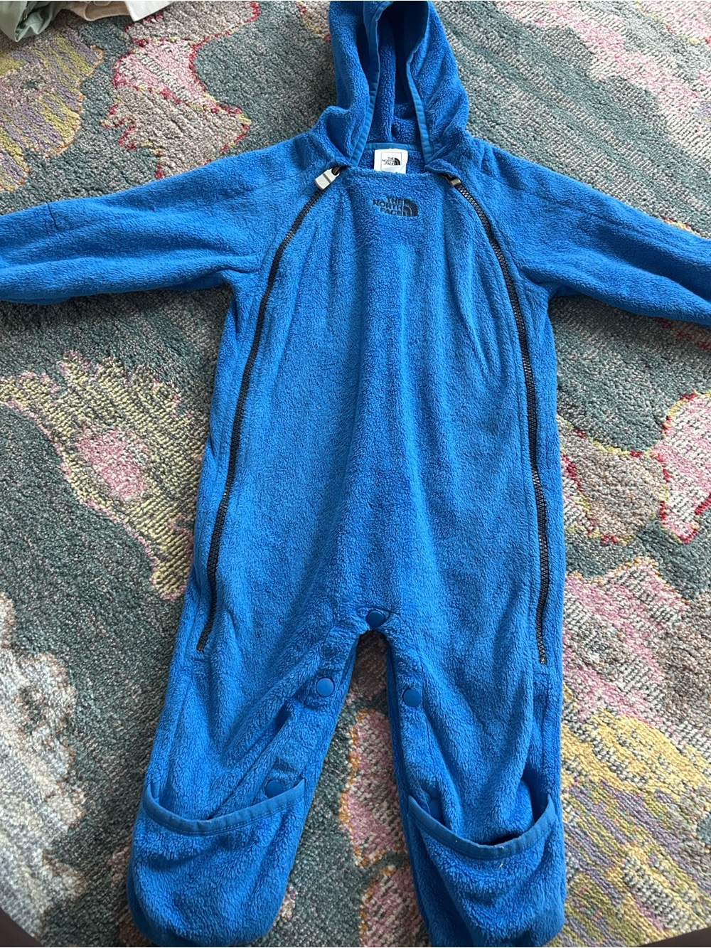 The North Face Kids Blue Fleece One-Piece Bunting